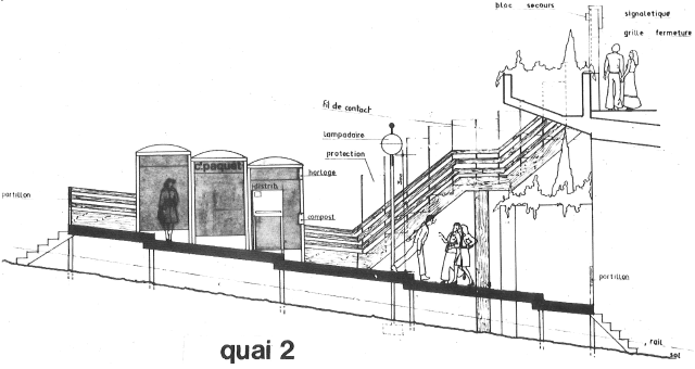Plan du quai 2 provisoire de la station Croix-Paquet (Doc. : En ligne directe)
