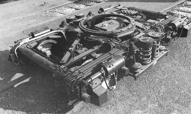 Bogie des rames MCL80 (doc. Alsthom/Chemins de Fer)