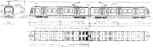 Diagramme des rames MCL80 du métro de Lyon (doc. Alsthom)