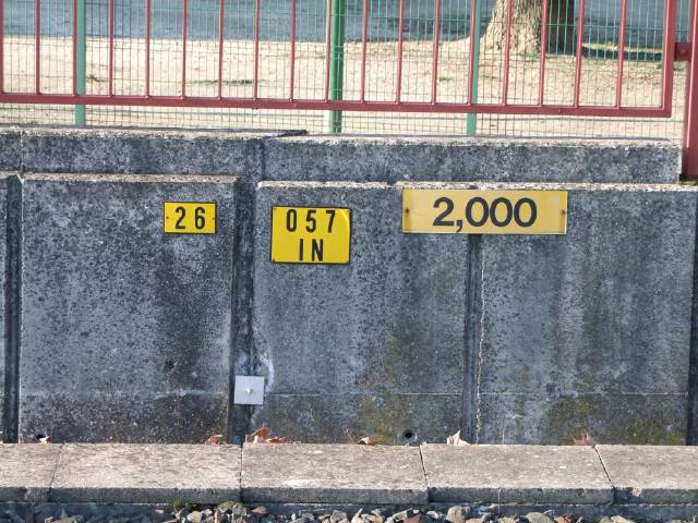 Plaques diverses sur le cadre en béton