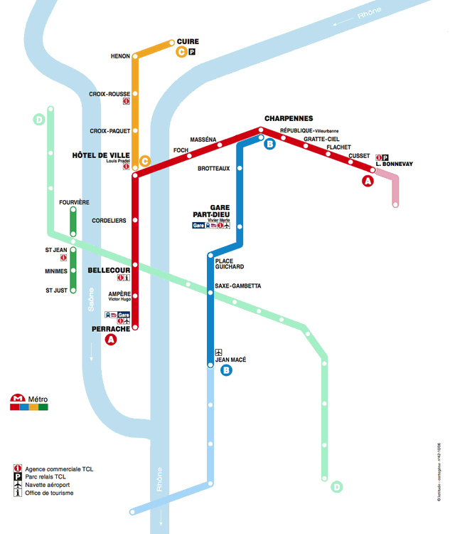 Plan synoptique du réseau de métro à partir du 10 décembre 1984