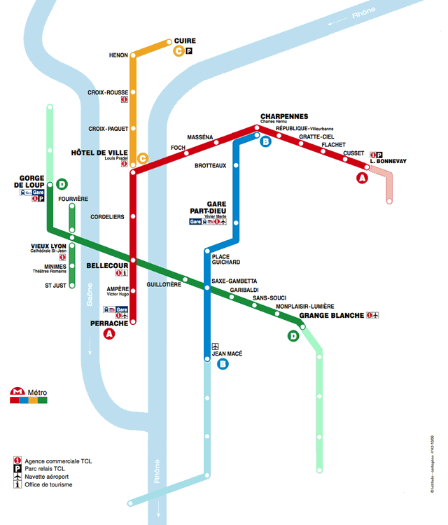 Plan synoptique du réseau de métro à partir du 9 septembre 1991
