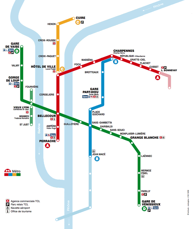 Plan synoptique du réseau de métro à partir du 28 avril 1997