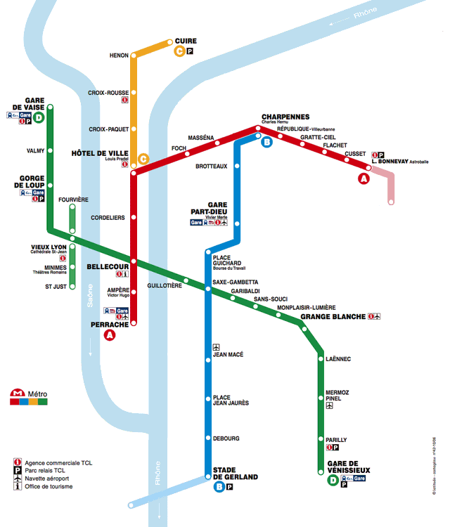 Plan synoptique du réseau de métro à partir du 4 septembre 2000