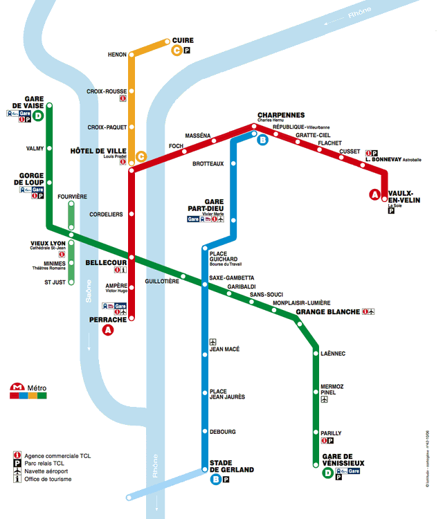 Plan synoptique du réseau de métro à partir du 2 octobre 2007