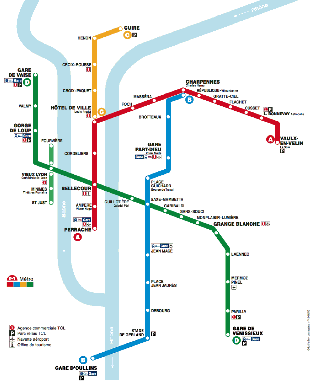 Plan synoptique du réseau de métro à partir du 11 décembre 2013