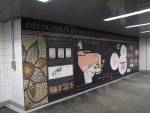 Panneau présentant les découvertes archéologiques pendant la construction de la station
