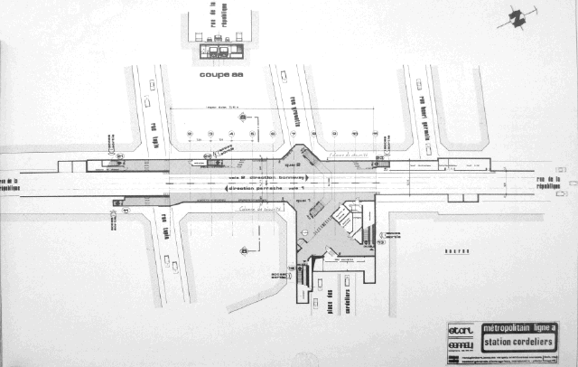 Plan de la station de métro en 1978