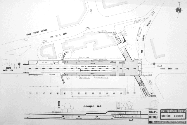 Plan de la station de métro en 1978