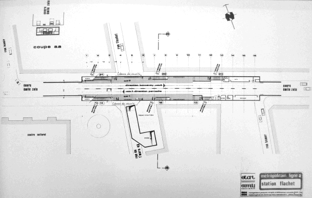 Plan de la station de métro en 1978