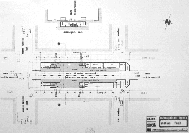 Plan de la station de métro en 1978