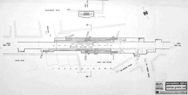Plan de la station de métro en 1978