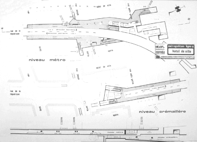 Plan de la station de métro en 1978