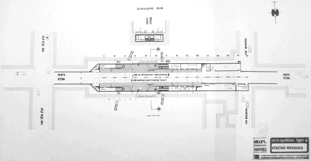 Plan de la station de métro en 1978