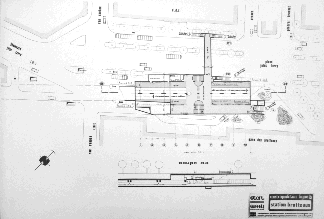 Plan de la station de métro en 1978