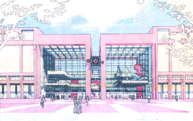 Esquisse de la façade ouest de la gare (Doc. : Lyon-Matin)
