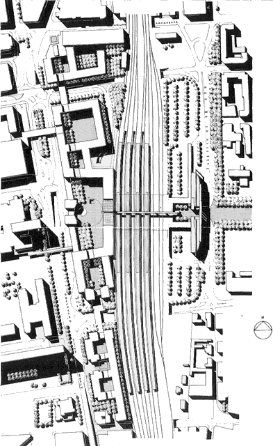 Plan-masse de la gare en 1983 (Doc. : VdR)