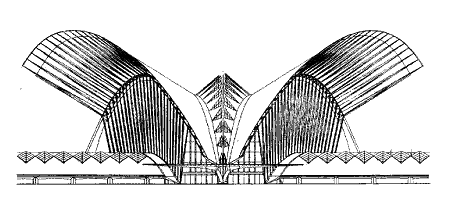 Façade ouest de la gare (Doc. Calatrava)