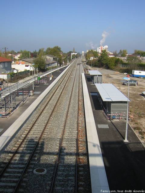 Villars, vue en direction de Bourg-en-Bresse depuis la passerelle