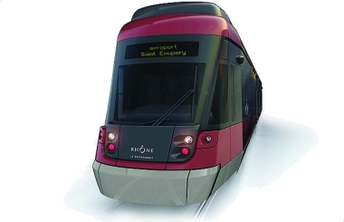Image de synthèse des futures rames Stadler (Doc. RhônExpress/CG69)