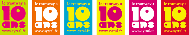 Logos officiels des 10 ans du tramway de Lyon (doc. Sytral)