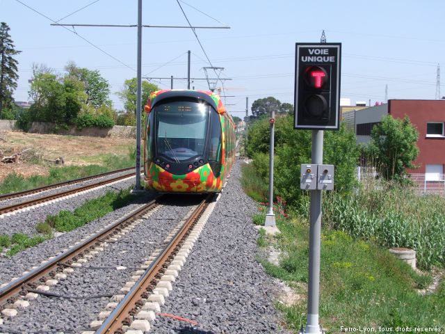 Tramway de Montpellier, ligne 2, vue depuis la station Victoire 2