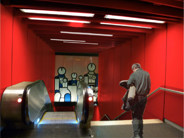 Vue d’ambiance prévue pour les escaliers d’accès à la ligne C