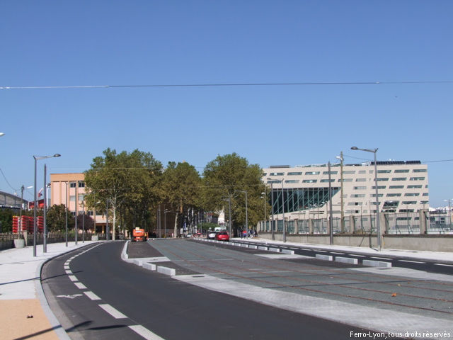 Ligne T1 au niveau de la réservation de l’éventuelle station Le Champ