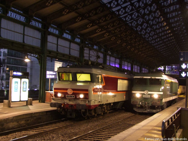Les CC 6558 et 6570 côte à côte en gare de Lyon-Perrache
