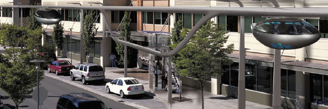Image de synthèse du projet Skytran (document Skytran)