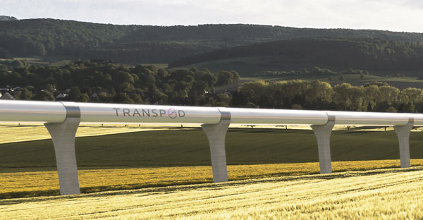 Image de synthèse du projet hyperloop Transpod (document Transpod)