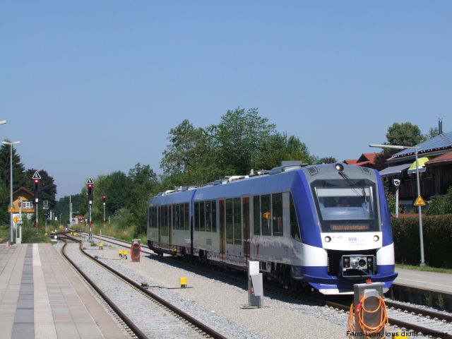 La rame VT648-491 mise en stationnement en gare de Schliersee