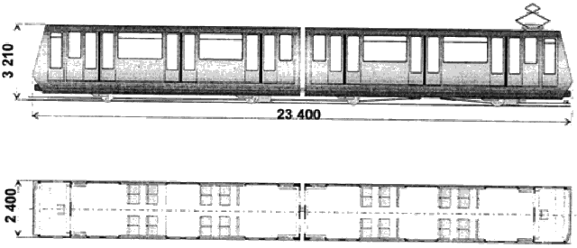 Diagramme des cabines n° 401-403 et 402-404