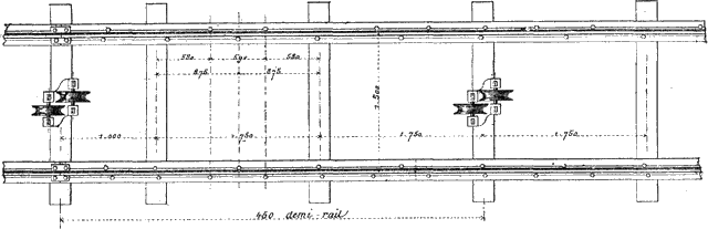 Schéma de montage de la voie du funiculaire (Doc. Lévy-Lambert)