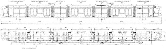 Diagramme des rames Citadis® du tramway de Lyon (Doc. Alstom, SyTRAL)