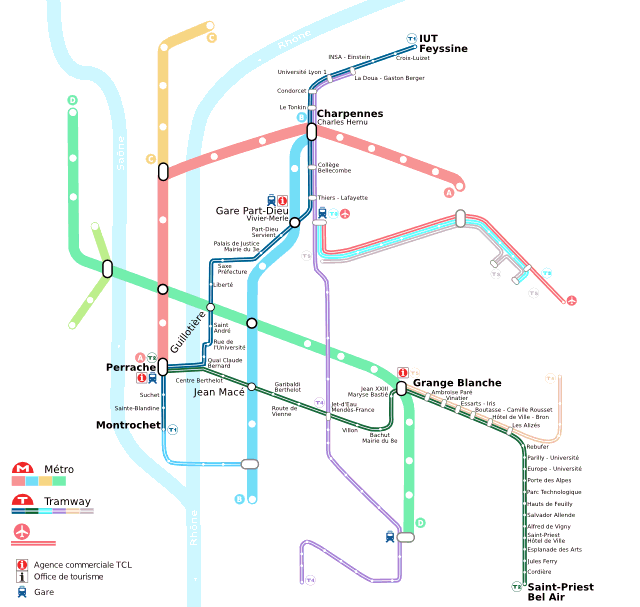 Le réseau de tram à partir du 15 septembre 2005